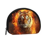 Small Coin Purse Personalized Women Wallet Coin Pouch Outdoor Shopping Coins Wallet Cool Tiger In Flame Change Storage Bag For Women Gifts