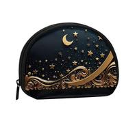 Small Coin Purse Personalized Women Wallet Coin Pouch Outdoor Shopping Coins Wallet Golden Background And Crescent Moon Change Storage Bag For Women Gifts