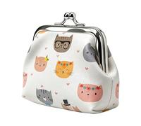 Small Coin Purse PU Leather Cat Pattern Change Wallet
