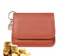 Small Coin Purse, Women's PU Leather Purse with Zip, Handmade Portable Change Bag for Headphones, Lipstick, Credit Card, brown, see description, See description