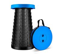 Small Collapsible Stool for Adult Camping - Max Load Capacity 396 LBs/180 KG - LUXJET Portable Folding Stool for Kitchen, Bathroom, Fishing, Travel, BBQ, Hiking(Blue)