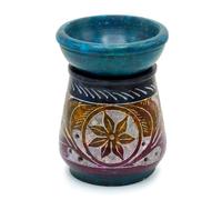 Small Coloured Soapstone Oil Burner 8cm - Flower KDMD Multi One Size