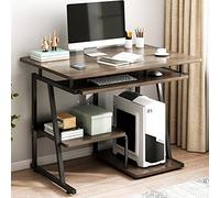 Small Computer Desk Office Corner Table with Keyboard Tray, Compact PC Laptop Workstation Study Table Modern Simple Style Home Office Desk for Small Space(32 Inch, Oak)