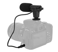 Small Condenser Microphone Mobile Phone Camera Mini Microphone with Hot Shoe Clamp and Phone Clip, 3.5mm Cable Microphone for Live Conference Video Vlog Broadcast