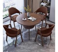 Small Conference Table Set with Chairs, Round Kitchen Dining Table for Meetings, Double Layer Design, Ideal for Office or Home Use, Compact Meeting Room Furniture