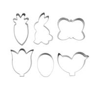 Small Cookie Cutter, Non-Stick Mould with Festive Motifs - 6 Pieces of Stainless Steel Easter Shapes - For Homemade Baking, Crafts and Parties with Sweet Chocolat
