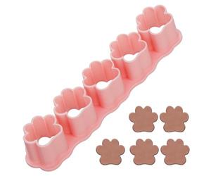 Small Cookie Cutter, Plastic Mini Cracker Cutters Tiny Biscuit Cutters Stamp for Baking Chocolate Polymer Clay Including 5pcs Cavities (Dog Paw Shape)