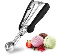 Small Cookie Scoop 2 Teaspoons, Professional Stainless Steel Ice Cream Scoop 30mm, Quick Release