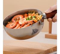 Small Cooking Pot with Lid, Stainless Steel Everyday Pan, Noodle Pot for Soup, Pasta, Stew, Hot Pot, Camping, for Induction Cooktop Gas Stove(Diameter 14cm)