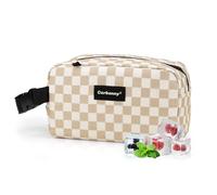 Small Cooler Bag Freezable Lunch Bag for Work School Travel,Small Lunch Bag,insulated snack bag For Adults/Kids,Mini Cooler,Lunch bag small Fit For Yogurt（Khaki Checkerboard)