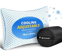 Small Cooling Shredded Memory Foam Pillow for Travel & Camping, Compressible Adjustable Gel Bed Pillow Washable Cover, Medium Firm Neck Lumbar Support, Ideal Sleeping,Car,Airplane,Toddler,Backpacking