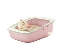 Small Corner Cat Litter Box, Mess-Free Open Litter Tray for Kittens to Large Cats, Raised Sides Reduce Scatter