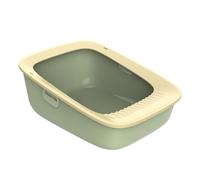 Small Corner Cat Litter Box, Mess-Free Open Litter Tray for Kittens to Large Cats, Raised Sides Reduce Scatter