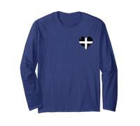 Small Cornwall Flag on St Piran's Day for Cornish Pride Long Sleeve T-Shirt