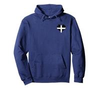 Small Cornwall Flag on St Piran's Day for Cornish Pride Pullover Hoodie