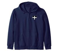 Small Cornwall Flag on St Piran's Day for Cornish Pride Zip Hoodie
