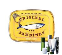Small Cosmetic Bag, Canned Sardine Makeup Travel Pouch, Funny Canned Sardine Design Aesthetic Storage Bag for Skincare, Eye Shadow, Shampoo