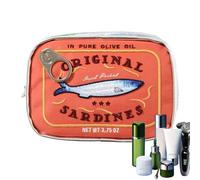 Small Cosmetic Bag, Canned Sardine Makeup Travel Pouch, Funny Canned Sardine Design Aesthetic Storage Bag for Skincare, Eye Shadow, Shampoo