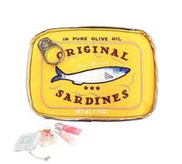 Small Cosmetic Bag - Canned Sardine Travel Toilet Makeup Organizer Pouch | Large Capacity Aesthetic Toiletry Storage Bag, Funny Cosmetic Pouch for Toiletries, Shampoo, Lipstick, Eye Shadow, YELLOW, 説明