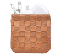 Small Cosmetic Bag, Necklace Holder with Automatic Closing - Portable Toiletry Bag | for Women Girls Brides Students Travel Gym Wedding Beach Camping Earphones Jewelry, brown, Please refer to the