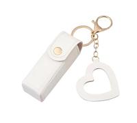 Small Cosmetic Bag - Portable Lipstick Case, PU Leather Style | Modern Lipstick Holder with Love Pendant, Ideal Storage Solution for Lip Gloss,