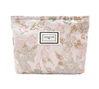 Small cosmetic bag, portable make-up bag, cosmetic bag travel, lotus colour make-up bag, suitable for daily use by women and girls, toiletry bag for women, small, Lotus colour, Contemporary