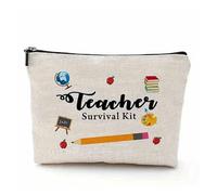 Small Cosmetic Bag Teacher Travel Survival Kit, Appreciation Present, Graduation Present for Teachers, Waterproof Makeup Bag, High School Makeup Bags(Color 04)