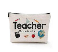 Small Cosmetic Bag Teacher Travel Survival Kit, Appreciation Present, Graduation Present for Teachers, Waterproof Makeup Bag, High School Makeup Bags(Color 02)