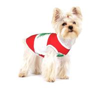 Small Cotton Dog T-Shirt/Flag of Lebanon Print Pet Vest Soft Breathable Sleeveless Tank Top Cat Clothes, for Small Medium