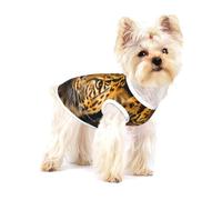 Small Cotton Dog T-Shirt/The deep-Eyed Leopard Print Pet Vest Soft Breathable Sleeveless Tank Top Cat Clothes, for Small Medium