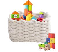 Small Cotton Rope Basket, Small Woven Basket - Small Cotton Rope Storage Organizer, Desktop Storage Organizer for Dogs, Cat Toys,