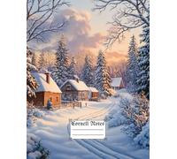 Small Cozy Town in The Forest in Winter Cover Cornell Notes Notebook: Cornell Style Taking Notebook for Students /Teachers with Numbered Pages. For Schools, Colleges, Universities