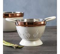 Small Cream and Copper Colander | Prescott