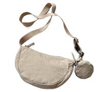 Small Crescentt Bag - Trendy Half Moon Hobo, High Density Fabric Build, Heavy Duty Compact Smooth Zippers | Multi Functional Storage for Festivals Adventures Night Out and Modern Fashion