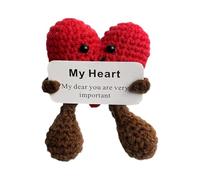 Small Crochet - Mini Knit Heart Doll | Handmade Crocheted Heart Plush | Cute Stuff Heaart Doll | Pocket-Sized Charm Hug Gift For Friends, Kids, Birthday | Cute Keepsake Toy