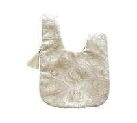 Small Crochet Wristlet Handbag Mini Portable Knot Wrist Bag With Tassel Women Top Shopping Handle Bag Simple Purse Handbag Phone Key Pouch For Women(Champagne)
