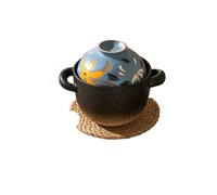 Small Crock Pot Claypot Home Casserole Dish Ceramic Cookware Kitchen Stew Pots For Cooking Heat Resisting Clay For For Braising(800ml Blue)