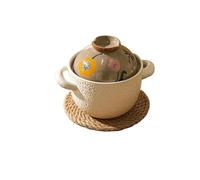 Small Crock Pot Claypot Home Casserole Dish Ceramic Cookware Kitchen Stew Pots For Cooking Heat Resisting Clay For For Braising(800ml Brown03)