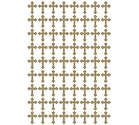 Small Cross Crucifix Shaped Vinyl Decal Transfer Stickers. Wall, Window, Mirror Decor. Cardmaking, Crafting. Church, Christian (272 x 1.5cm Stickers, Gold)