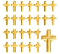 Small Cross Lapel Pins, Golden Alloy Religious Christian Chaplain Cross Pin for Funeral Church Prayer, Metal Lapel Pins Bulk, No Size, Stainless Steel, no gemstone