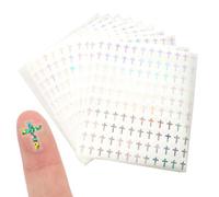 Small Cross Stickers, Self-Adhesive Silver Foil Home Decor - Easter Cross Face Sticker - for Mobile Phones Glass Cars Winter School Study Room Christmas Holiday Birthday Party Offices