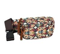 Small Crossbody Bag for Women Men Trendy, Multi-Pocket Sling Bag Mini Crescent Bag with Adjustable Strap, Coffee
