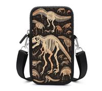 Small Crossbody Bag for Women Mini Cell Phone Purse with Strap Lightweight Cell Phone Bag Cute Cross Body Purse Dinosaur Skeleton Print Crossbody Wallet Crossbody Purse Travel Wallet