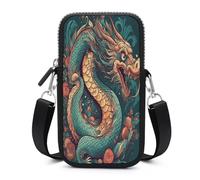 Small Crossbody Bag for Women Mini Cell Phone Purse with Strap Lightweight Cell Phone Bag Cute Cross Body Purse Oriental Dragon Pattern Crossbody Wallet Crossbody Purse Travel Wallet