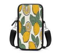 Small Crossbody Bag for Women Mini Cell Phone Purse with Strap Lightweight Cell Phone Bag Cute Cross Body Purse Lemon Fruit Pattern Crossbody Wallet Crossbody Purse Travel Wallet