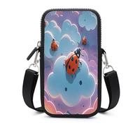 Small Crossbody Bag for Women Mini Cell Phone Purse with Strap Lightweight Cell Phone Bag Cute Cross Body Purse Ladybug And Cloud Crossbody Wallet Crossbody Purse Travel Wallet
