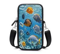 Small Crossbody Bag for Women Mini Cell Phone Purse with Strap Lightweight Cell Phone Bag Cute Cross Body Purse Fish in The Sea Crossbody Wallet Crossbody Purse Travel Wallet