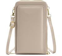 Small Crossbody Bag for Women Minimalist Credit Card Wallet Lightweight Cellphone Purse with Clear Touch Screen Window(Grey)