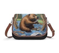 Small Crossbody Bag for Women Shoulder Handbag Lightweight Waterproof Crossbody Travel Purse Busy Beaver Cartoon Casual Mini Purse with Adjustable Strap