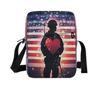 Small Crossbody bags for Men Casual Shoulder Bag with Adjustable Strap Travel Work Purple Heart Day Soldier